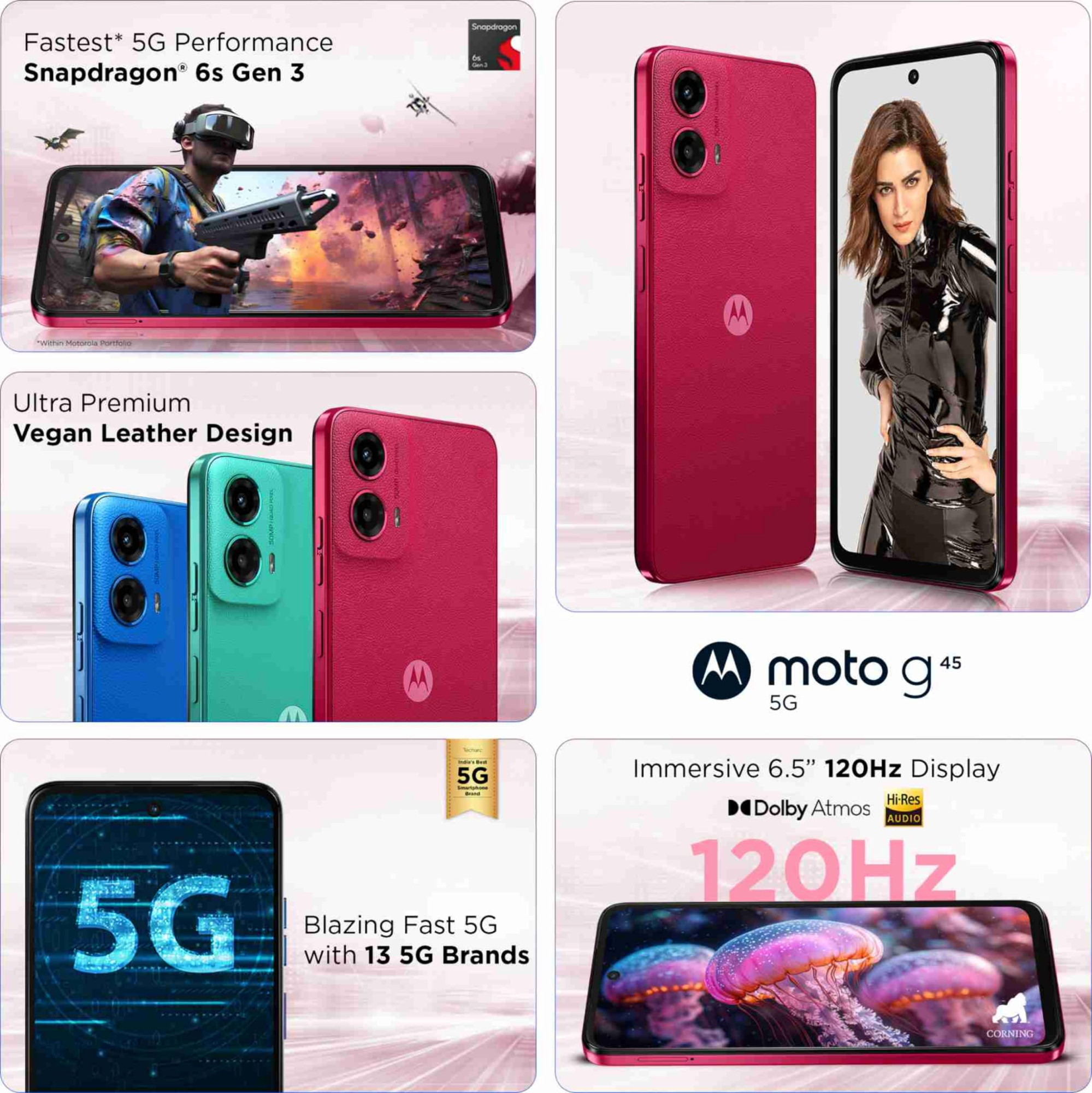 Motorola G45 5G Viva Magenta 8GB RAM 128GB Storage