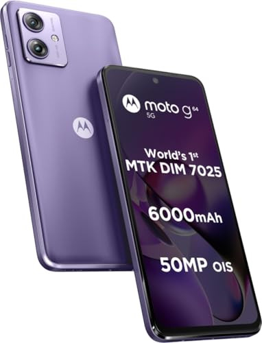 Motorola G64 5G Ice Lilac 12GB RAM 256GB Storage  Expandable Upto 2TB  Upto 24GB RAM with RAM Boost  50MP OIS  8MP  16MP Front Camera  MediaTek Dimensity 7025 Processor  6000 mAh Battery