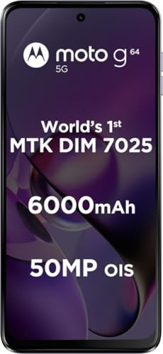 Motorola G64 5G Ice Lilac 8GB RAM 128GB Storage  Expandable Upto 2TB  Upto 16GB RAM with RAM Boost  50MP OIS  8MP  16MP Front Camera  MediaTek Dimensity 7025 Processor  6000 mAh Battery