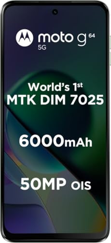 Motorola G64 5G Mint Green 12GB RAM 256GB Storage  Expandable Upto 2TB  Upto 24GB RAM with RAM Boost  50MP OIS  8MP  16MP Front Camera  MediaTek Dimensity 7025 Processor  6000 mAh Battery