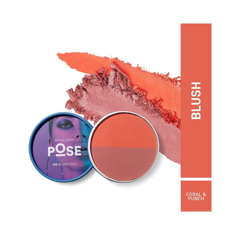 MyGlamm POSE HD Blush Duo- Coral Punch, 9 g