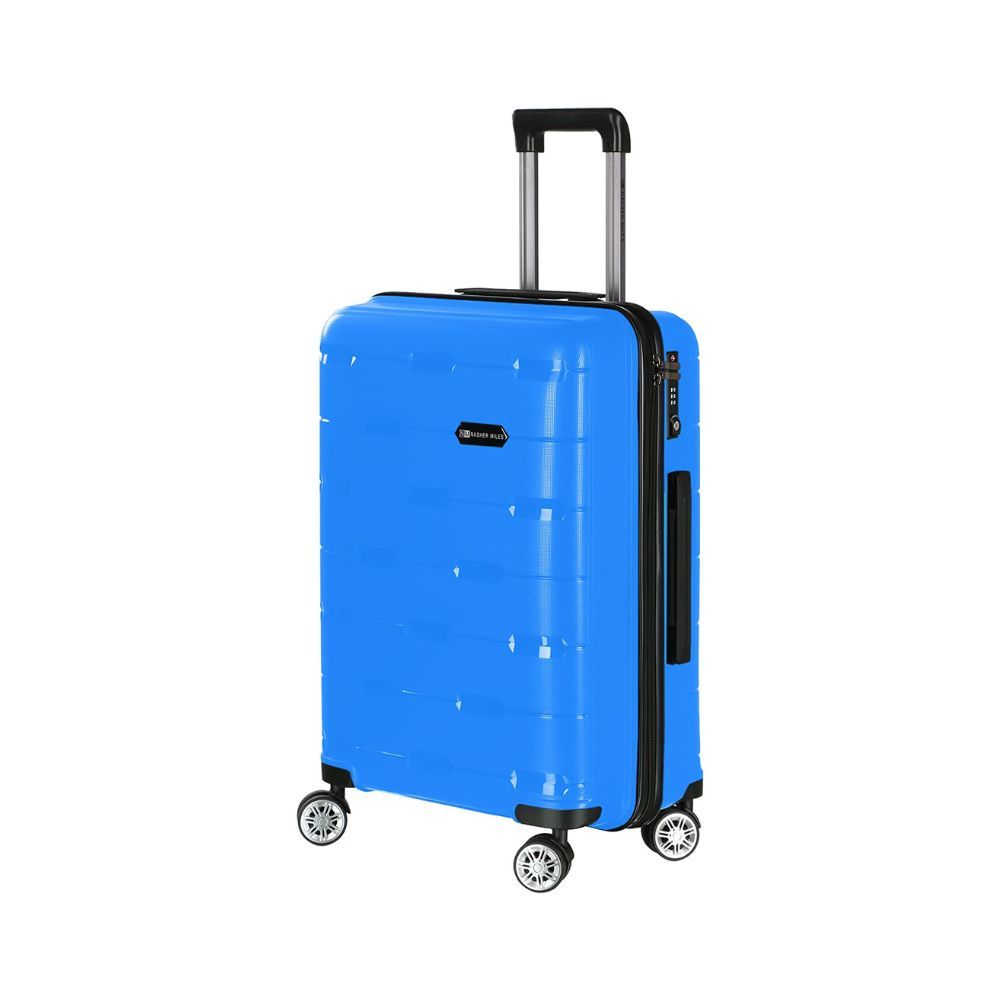 Nasher Miles Santorini PP Hard-Sided Check-in Luggage Trolley/Travel/Tourist Bags 73.5 cm- Sapphire Blue