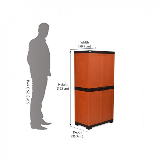 Nilkamal Freedom Mini 18 (FMSC18) Plastic Cabinet for Shoe Storage | Space Organizer | Shoe Rack | for Living Room Home & Office (Rust)