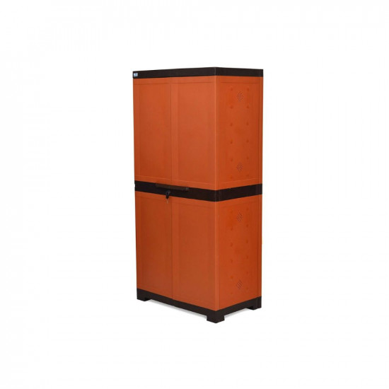 Nilkamal Freedom Mini 18 (FMSC18) Plastic Cabinet for Shoe Storage | Space Organizer | Shoe Rack | for Living Room Home & Office (Rust)