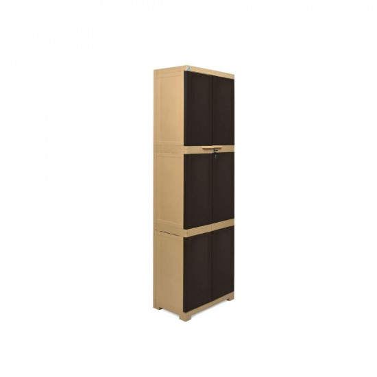 Nilkamal Freedom Mini Large (FML) Plastic Storage Cabinet (Weathered Brown & Biscuit)