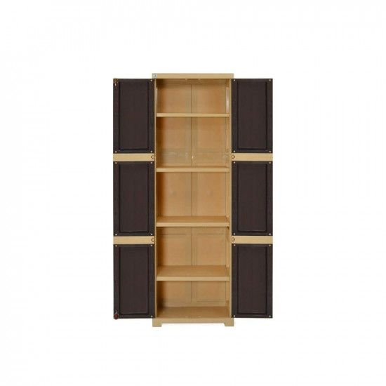 Nilkamal Freedom Mini Large (FML) Plastic Storage Cabinet (Weathered Brown & Biscuit)