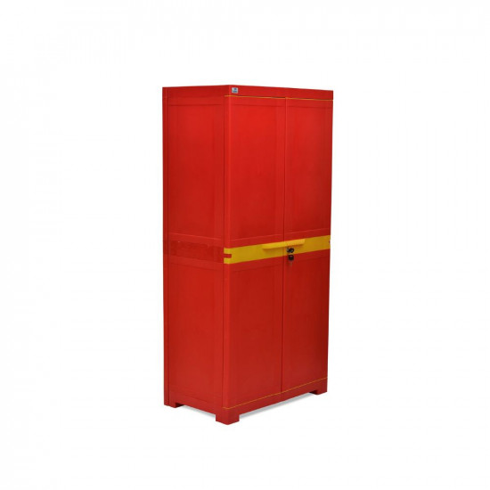 Nilkamal Freedom Mini Medium FMM Plastic Storage For Living Room | Bedroom Cabinet Bright Red and Yellow