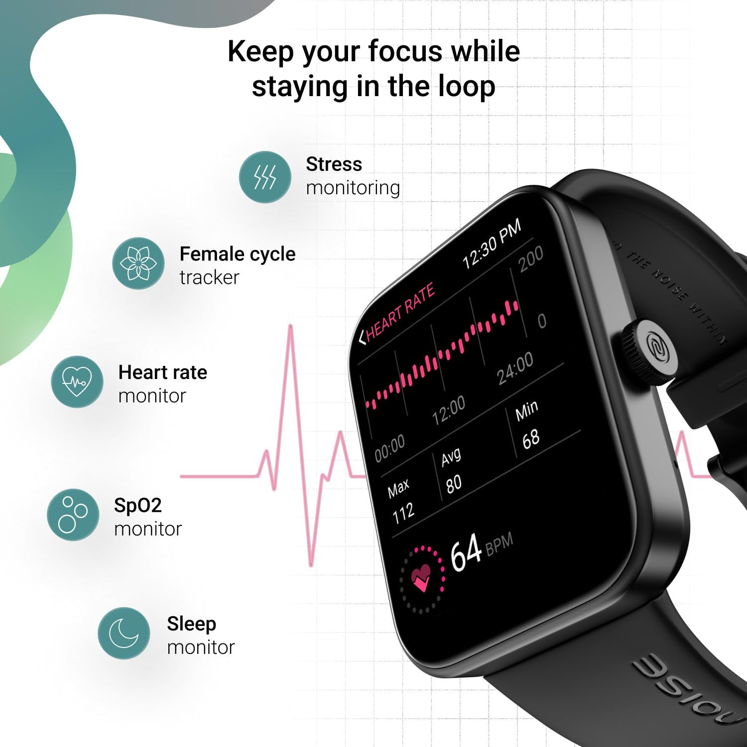 Noise ColorFit Loop Smartwatch - Jet Black