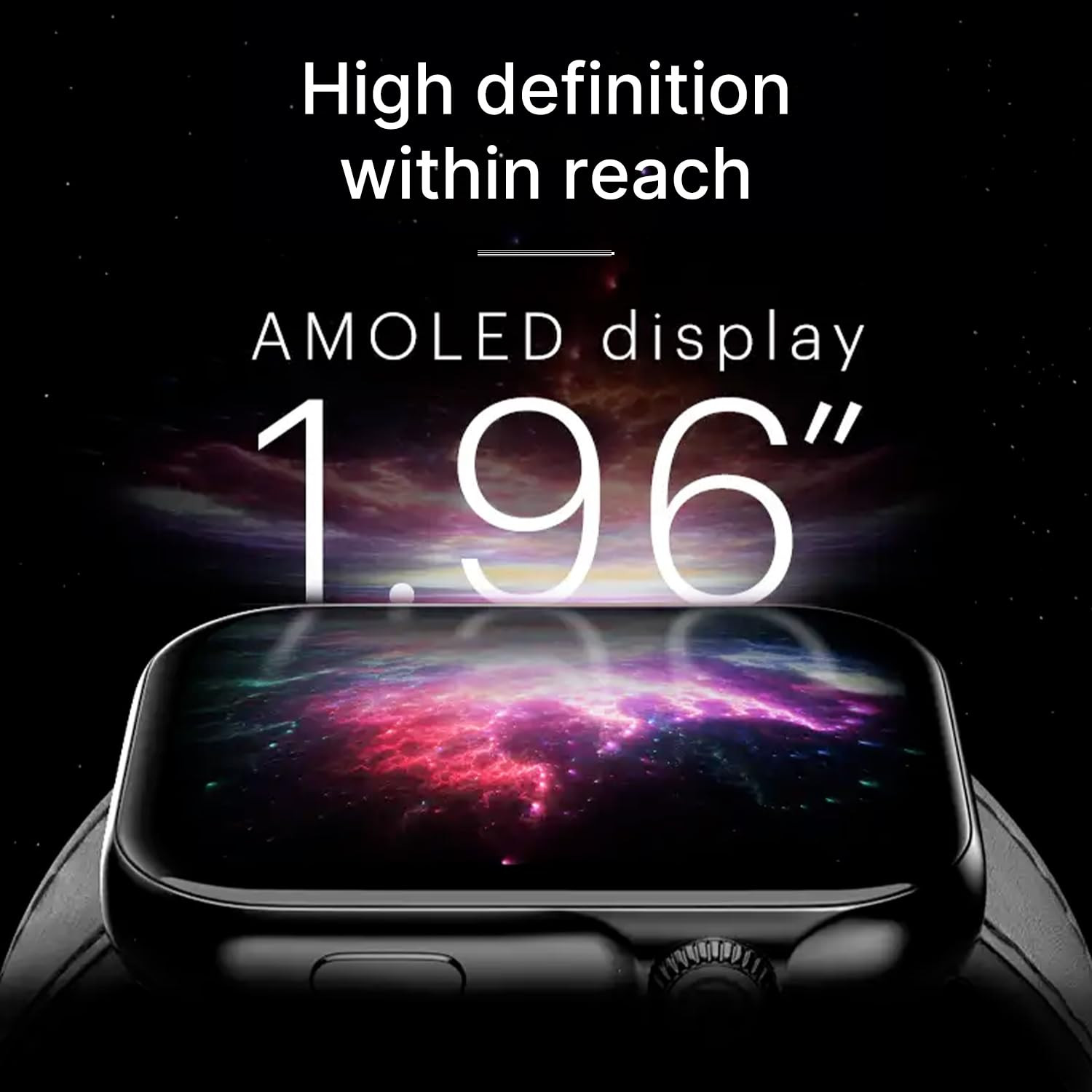 Noise ColorFit Ultra 3 Bluetooth Calling Smart Watch with Biggest 196 AMOLED Display Premium Metallic Build Functional Crown Gesture Control with Silicon Strap Jet Black