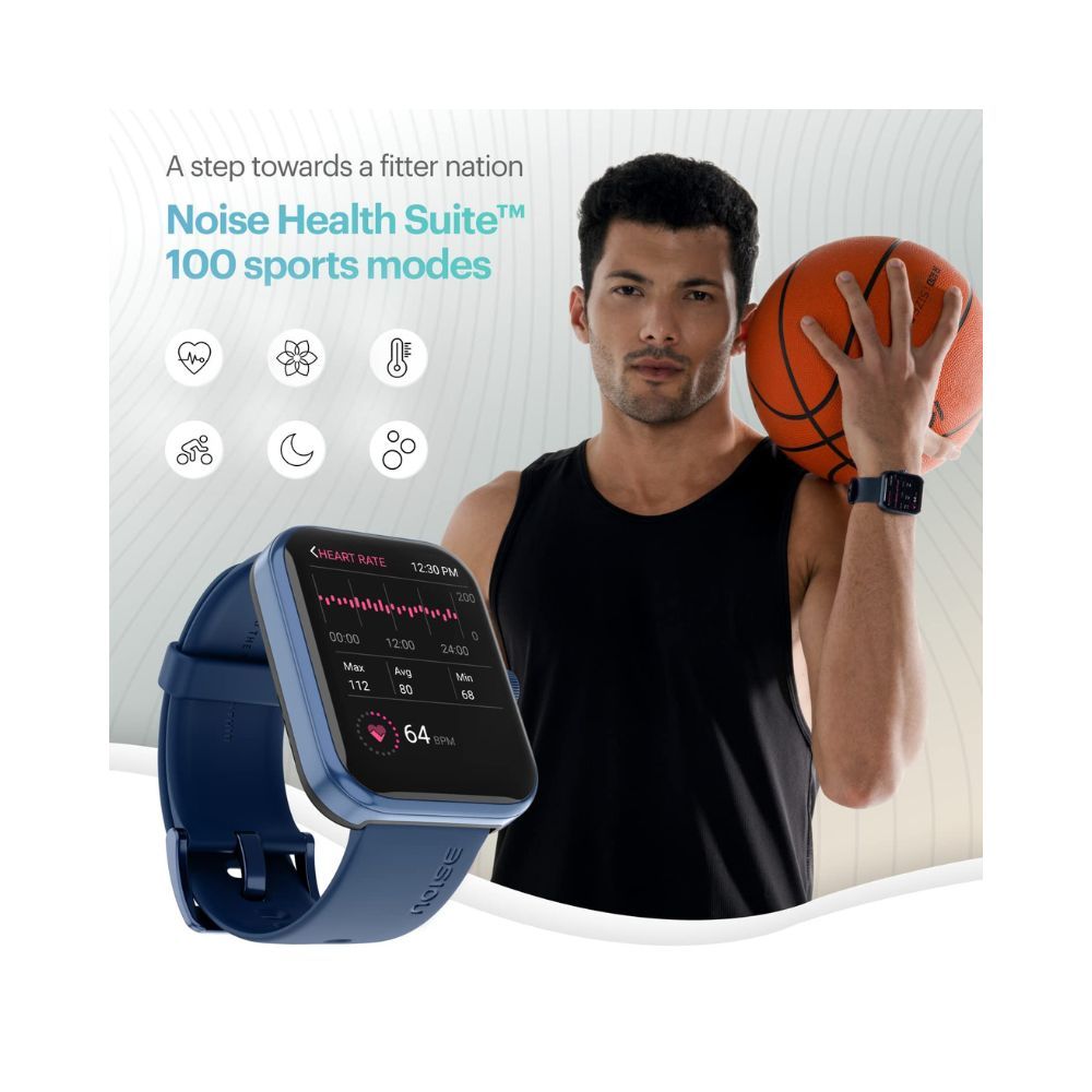 Noise Pulse 2 Max Advanced Bluetooth Calling Smart Watch with 1.85'' TFT and 550 Nits Brightness, Smart DND, 10 Days Battery, 100 Sports Mode, Smartwatch for Men and Women - (Midnight Blue)