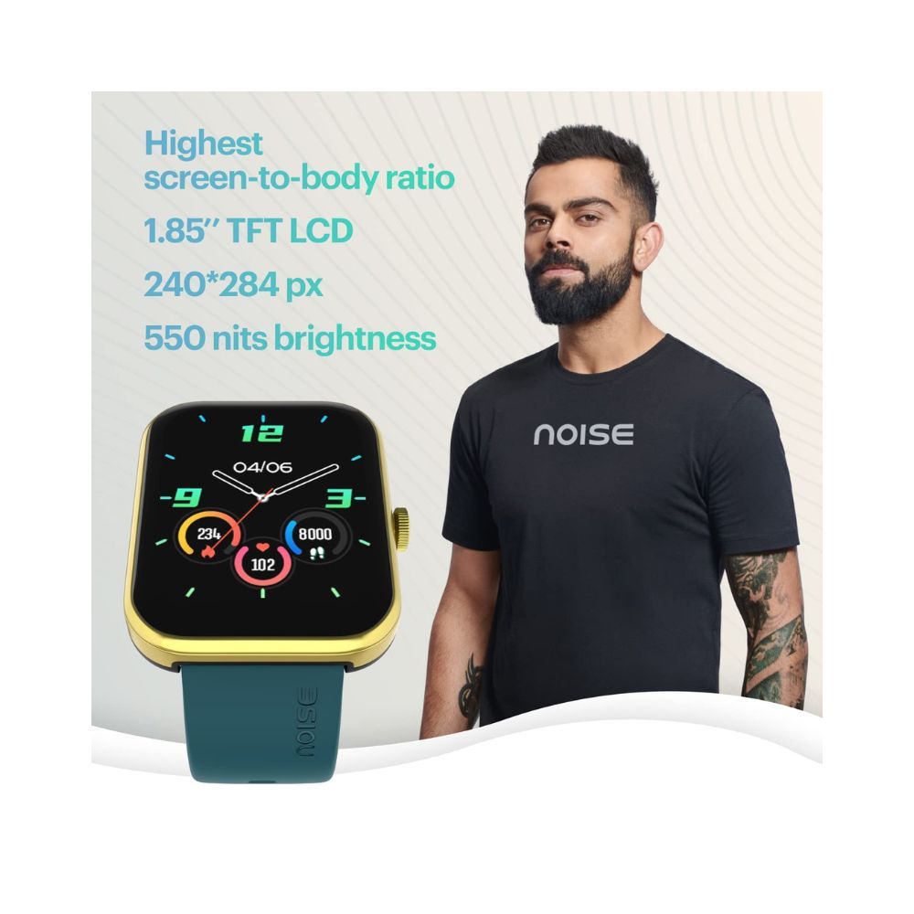 Noise Pulse 2 Max Advanced Bluetooth Calling Smart Watch with 1.85'' TFT and 550 Nits Brightness, Smart DND, 10 Days Battery, 100 Sports Mode, Smartwatch for Men and Women - (Midnight Blue)