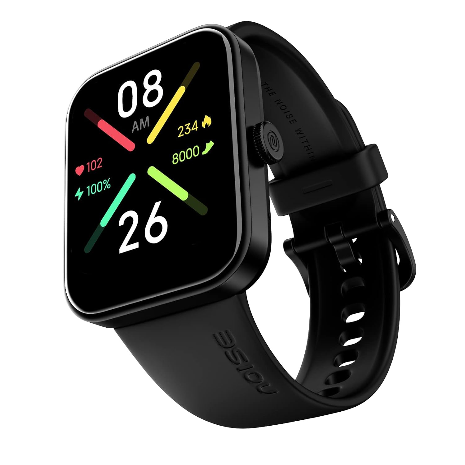 Noise Pulse Go Buzz Smart Watch with Advanced Bluetooth Calling 169 TFT Display SpO2 100 Sports Mode with Auto Detection Upto 7 Days Battery 2 Days with Heavy Calling - Jet Black