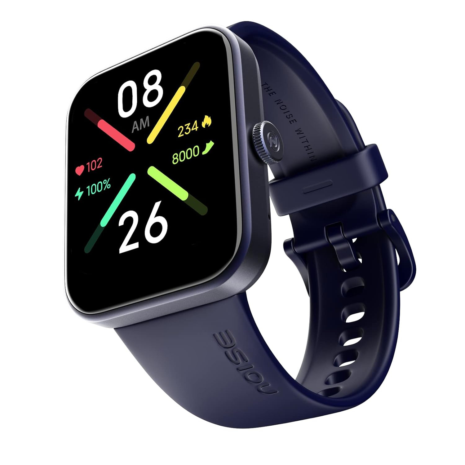 Noise Pulse Go Buzz Smart Watch with Advanced Bluetooth Calling 169 TFT Display SpO2 100 Sports Mode with Auto Detection Upto 7 Days Battery 2 Days with Heavy Calling - Midnight Blue
