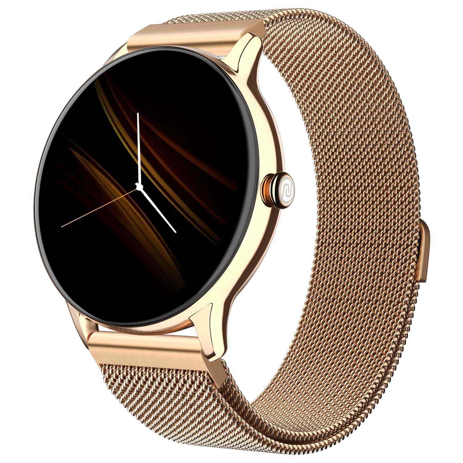 Noise Twist Go Bluetooth Calling Smart Watch for Women with Sleek Metal Dial Glossy Finish 139 Display 100 Watch Faces IP68 Sleep Tracking Voice Assistance Upto 7 Days Battery Gold Link