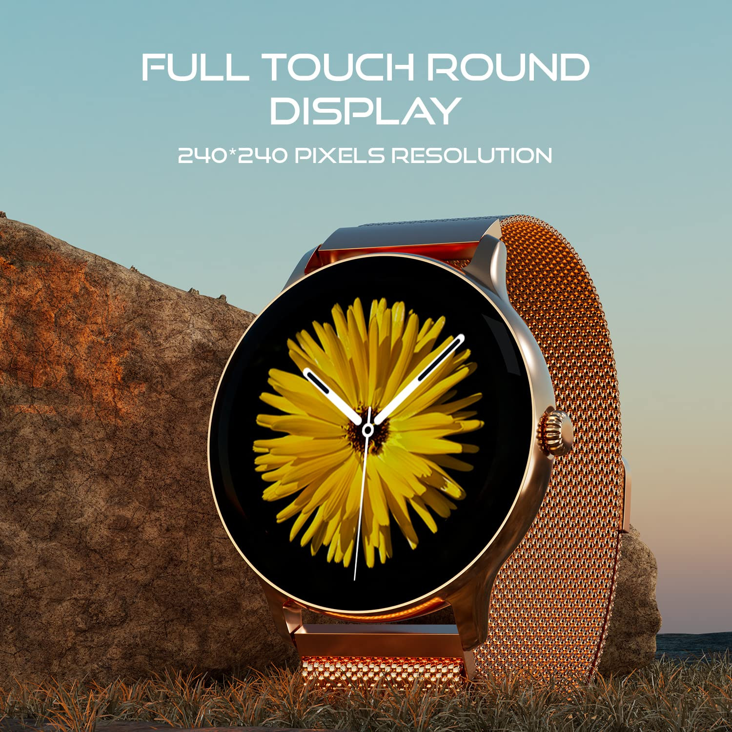 Noise Twist Go Bluetooth Calling Smart Watch for Women with Sleek Metal Dial Glossy Finish 139 Display 100 Watch Faces IP68 Sleep Tracking Voice Assistance Upto 7 Days Battery Gold Link
