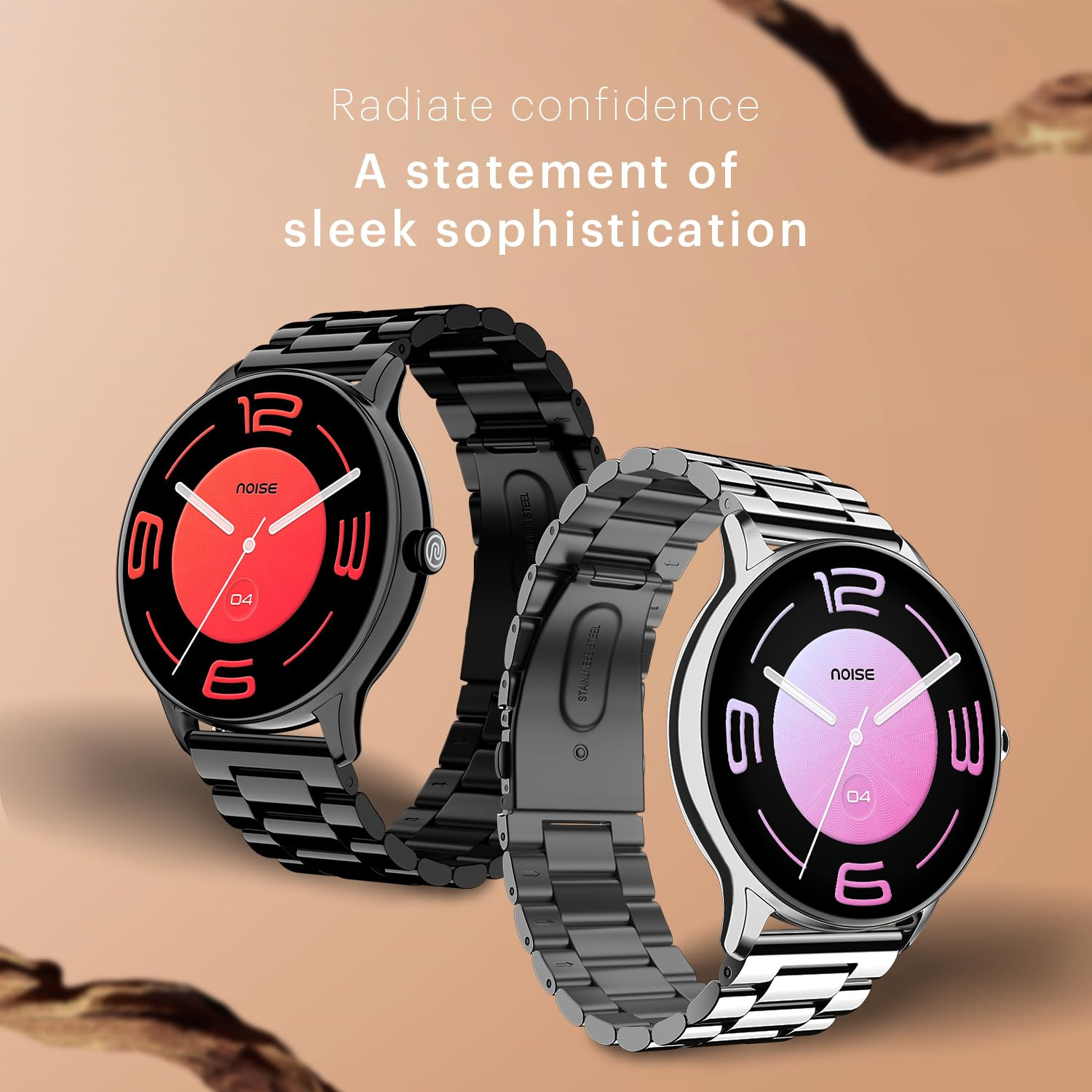 Noise Twist Go Round dial Smartwatch with BT Calling 139 Display Metal Build 100 Watch Faces IP68 Sleep Tracking 100 Sports Modes 247 Heart Rate Monitoring Elite Black