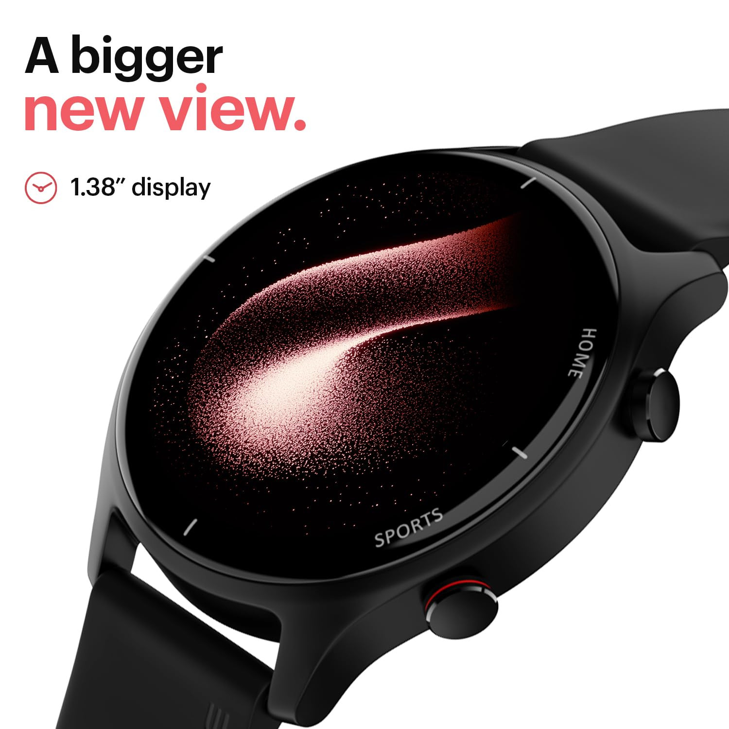 Noise Twist Round dial Smart Watch with Bluetooth Calling 138 TFT Display up-to 7 Days Battery 100 Watch Faces IP68 Heart Rate Monitor Sleep Tracking Jet Black