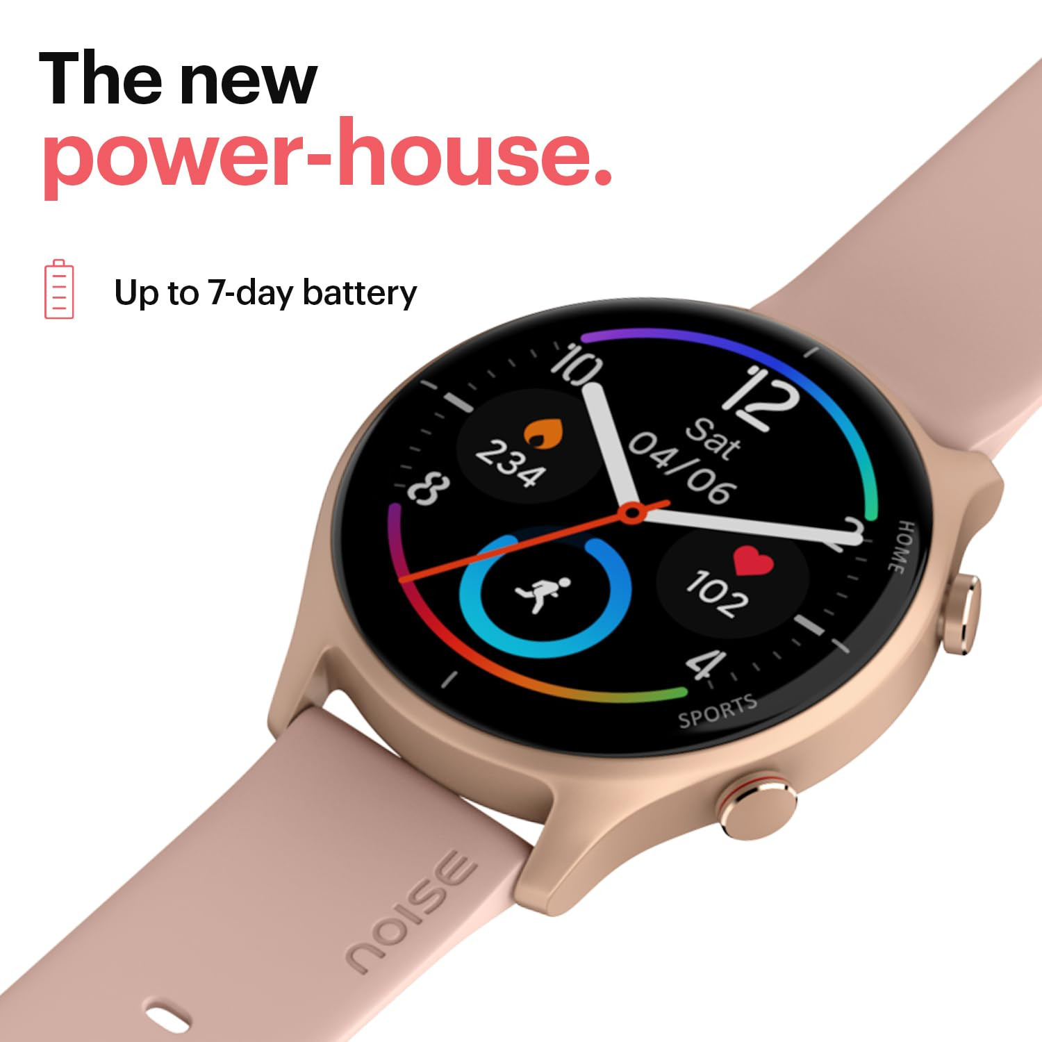 Noise Twist Round dial Smart Watch with Bluetooth Calling 138 TFT Display up-to 7 Days Battery 100 Watch Faces IP68 Heart Rate Monitor Sleep Tracking Jet Black