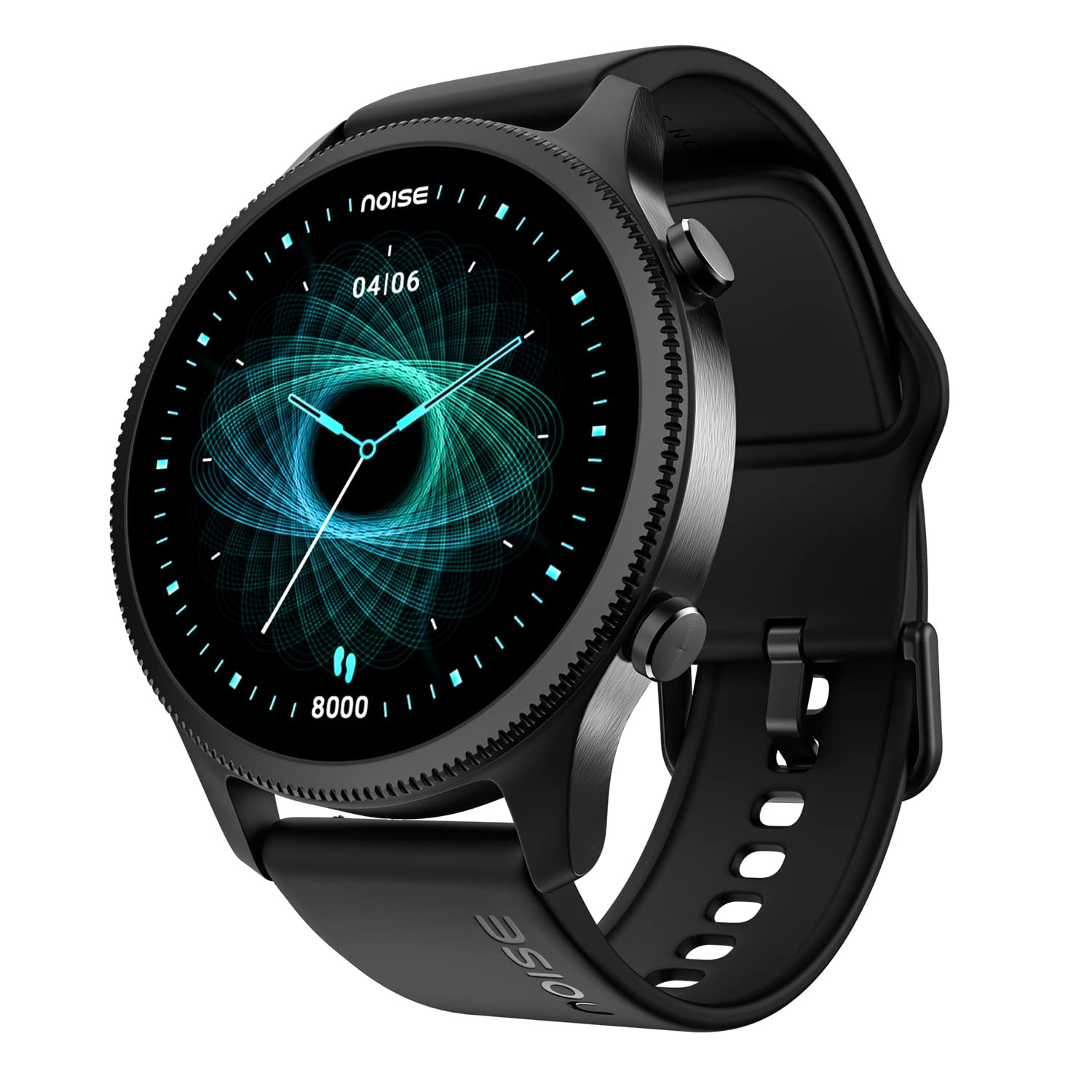 NoiseFit Halo 143 AMOLED Display Bluetooth Calling Round Dial Smart Watch Premium Metallic Build Always on Display Smart Gesture Control 100 Sports Modes Jet Black