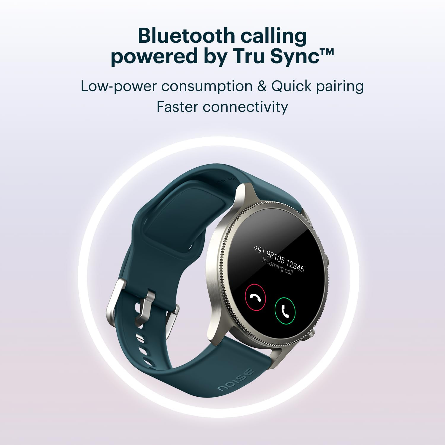 NoiseFit Halo 143 AMOLED Display Bluetooth Calling Round Dial Smart Watch Premium Metallic Build Always on Display Smart Gesture Control 100 Sports Modes Jet Black