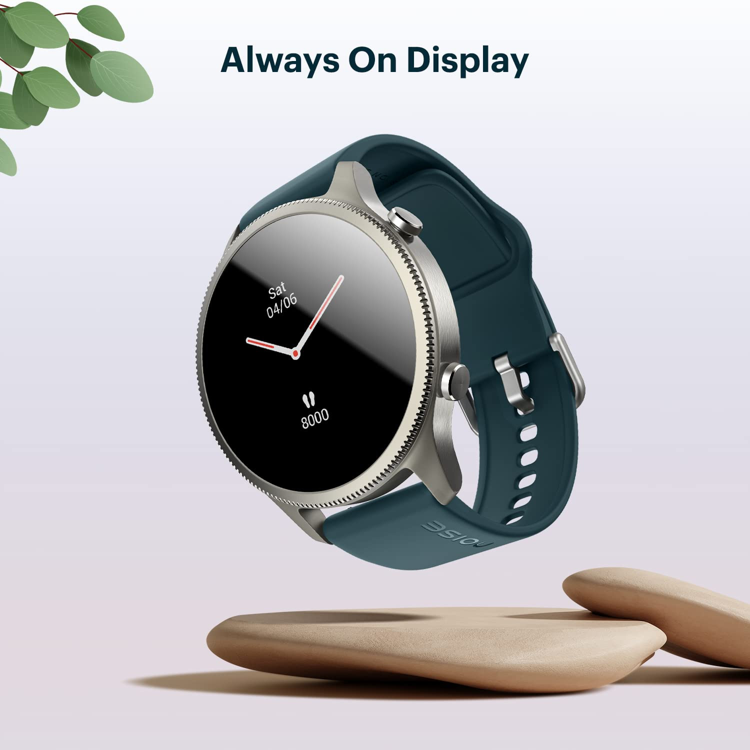 NoiseFit Halo 143 AMOLED Display Bluetooth Calling Round Dial Smart Watch Premium Metallic Build Always on Display Smart Gesture Control 100 Sports Modes Vintage Brown