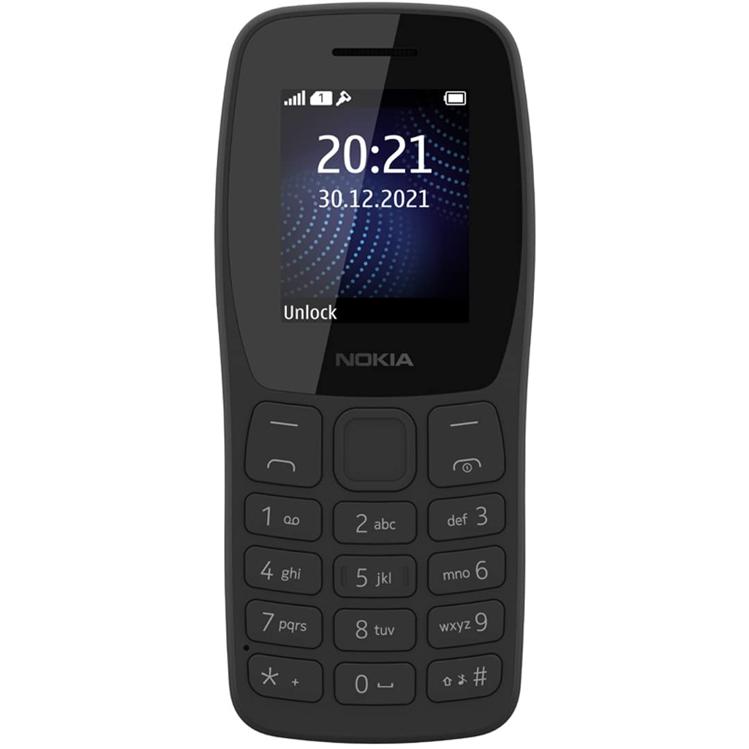 Nokia 105 Classic  Single SIM Keypad Phone with Built-in UPI Payments Long-Lasting Battery Wireless FM Radio Without Charger  Charcoal
