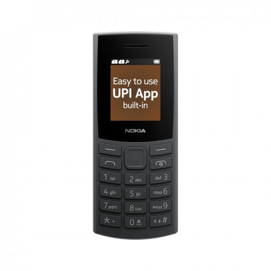 Nokia 106 4G Keypad Phone with 4G, Built-in UPI Payments App, Long-Lasting Battery, Wireless FM Radio & MP3 Player, and MicroSD Card Slot | Charcoal