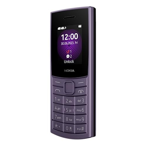 Nokia 110 4G with 4G Camera Bluetooth FM Radio MP3 Player MicroSD Long-Lasting Battery and pre-Loaded Games  1 Year Replacement Guarantee  Artic Purple