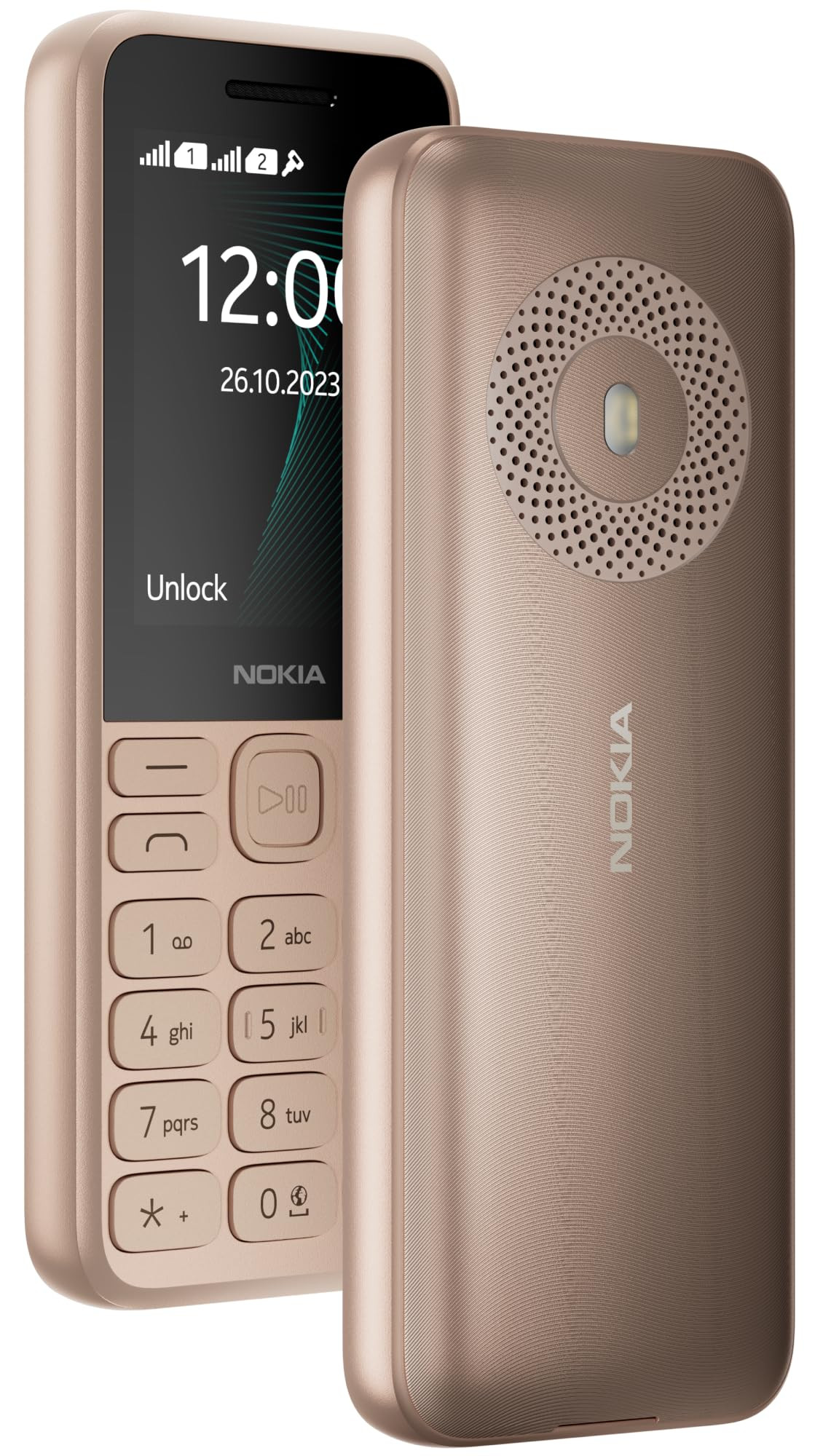 Nokia 130 Music  Built-in Powerful Loud Speaker with Music Player and Wireless FM Radio  Dedicated Music Buttons  Big 24 Display  1 Month Standby Battery Life  Gold