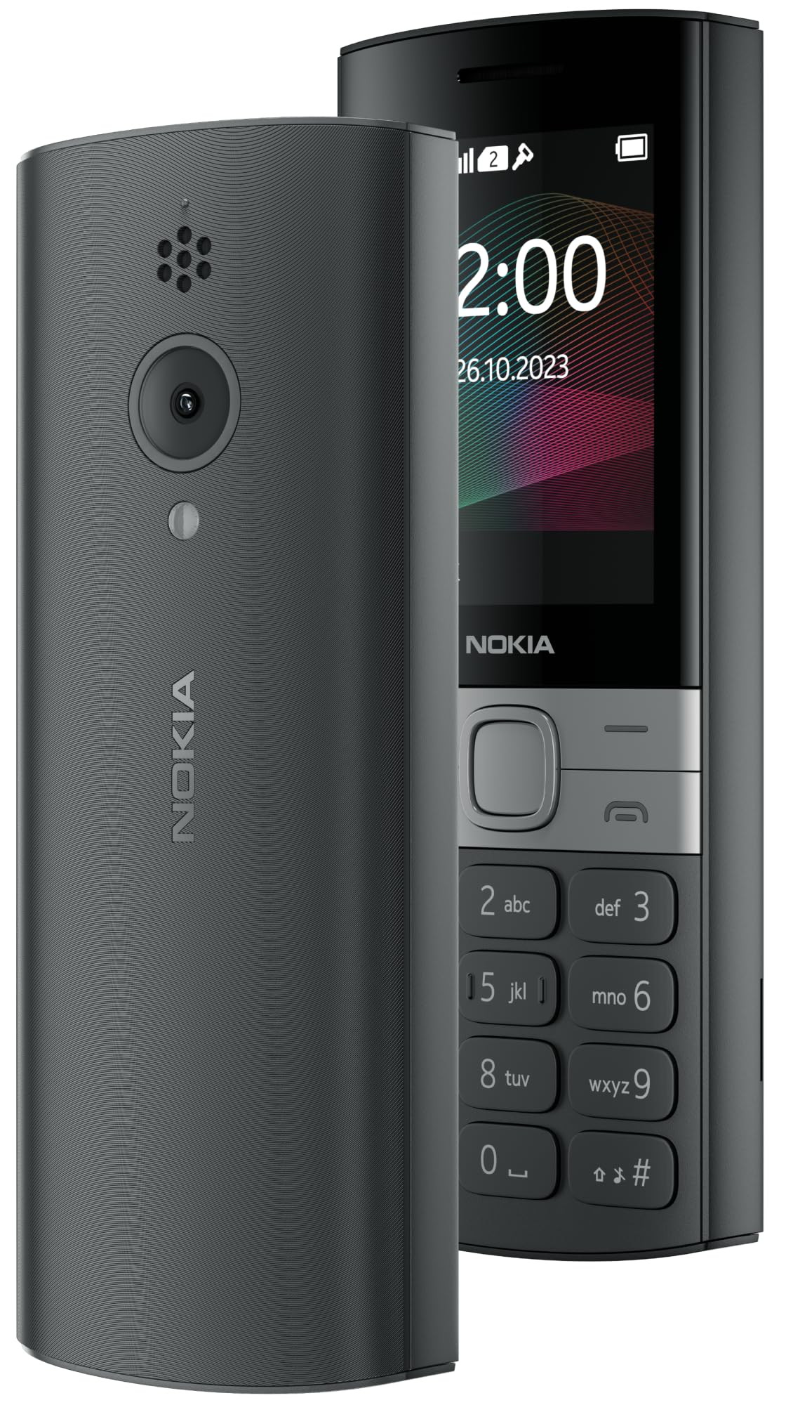 Nokia 150 Dual SIM Premium Keypad Phone  Rear Camera Long Lasting Battery Life Wireless FM Radio  MP3 Player and All-New Modern Premium Design  Black