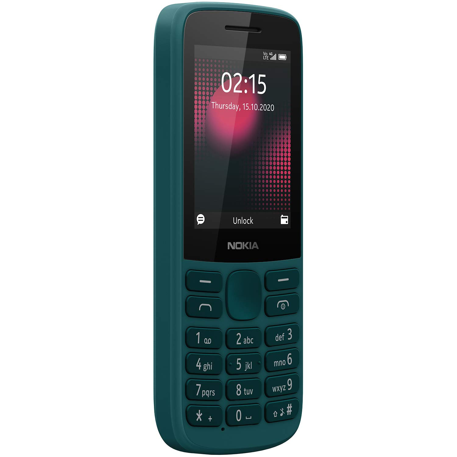 Nokia 215 4G Dual SIM 4G Phone with Long Battery Life Multiplayer Games Wireless FM Radio and Durable Ergonomic Design  Cyan Green