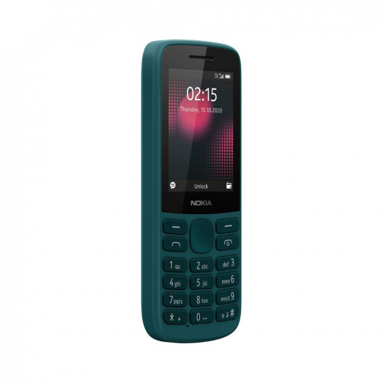 Nokia 215 4G Dual SIM 4G Phone with Long Battery Life, Multiplayer Games, Wireless FM Radio and Durable Ergonomic Design | Cyan Green