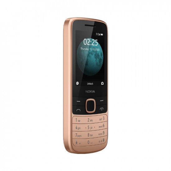 Nokia 225 4G Dual SIM Feature Phone with Long Battery Life, Camera, Multiplayer Games, and Premium Finish – Metallic Sand Colour