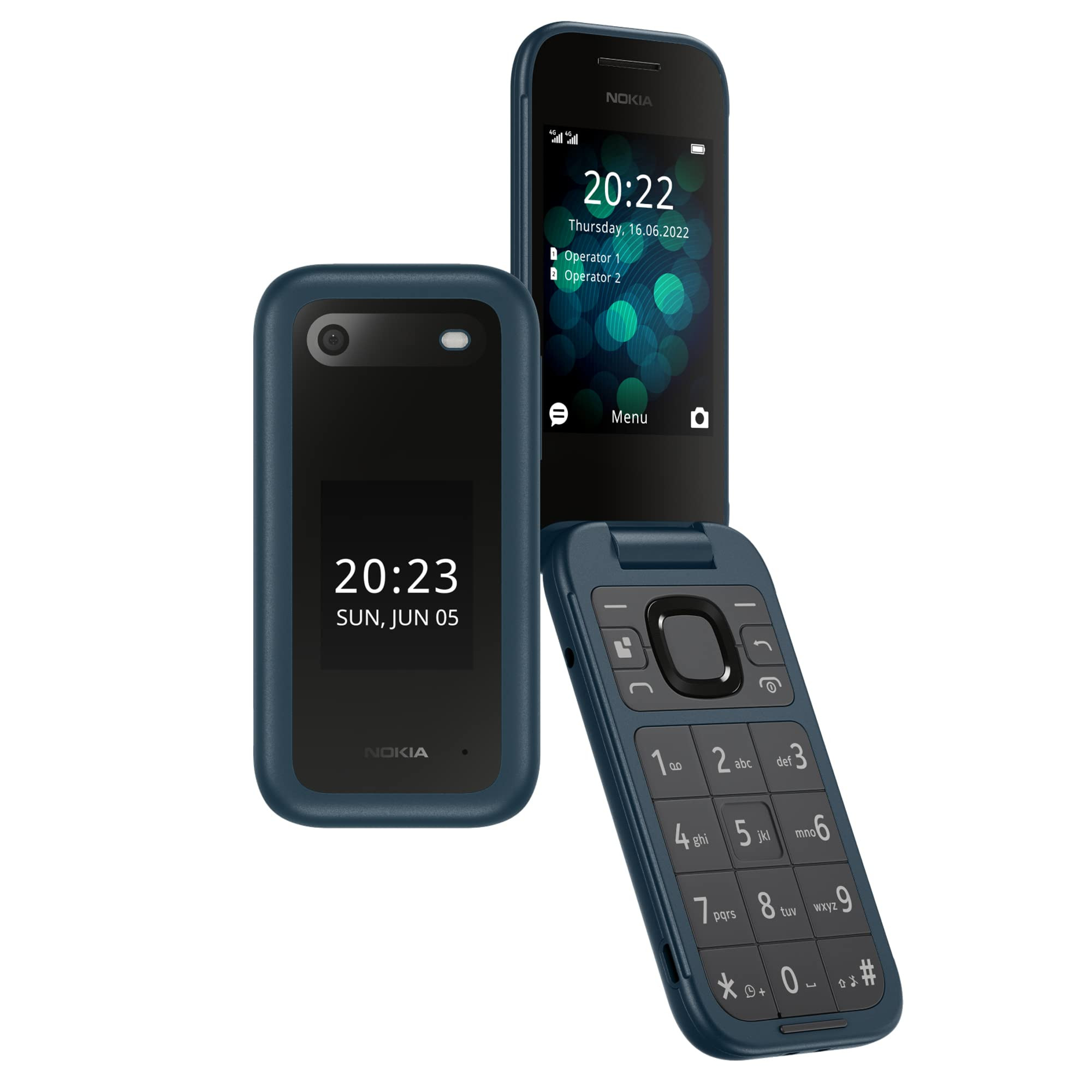 Nokia 2660 Flip 4G Volte keypad Phone with Dual SIM Dual Screen inbuilt MP3 Player  Wireless FM Radio  Blue