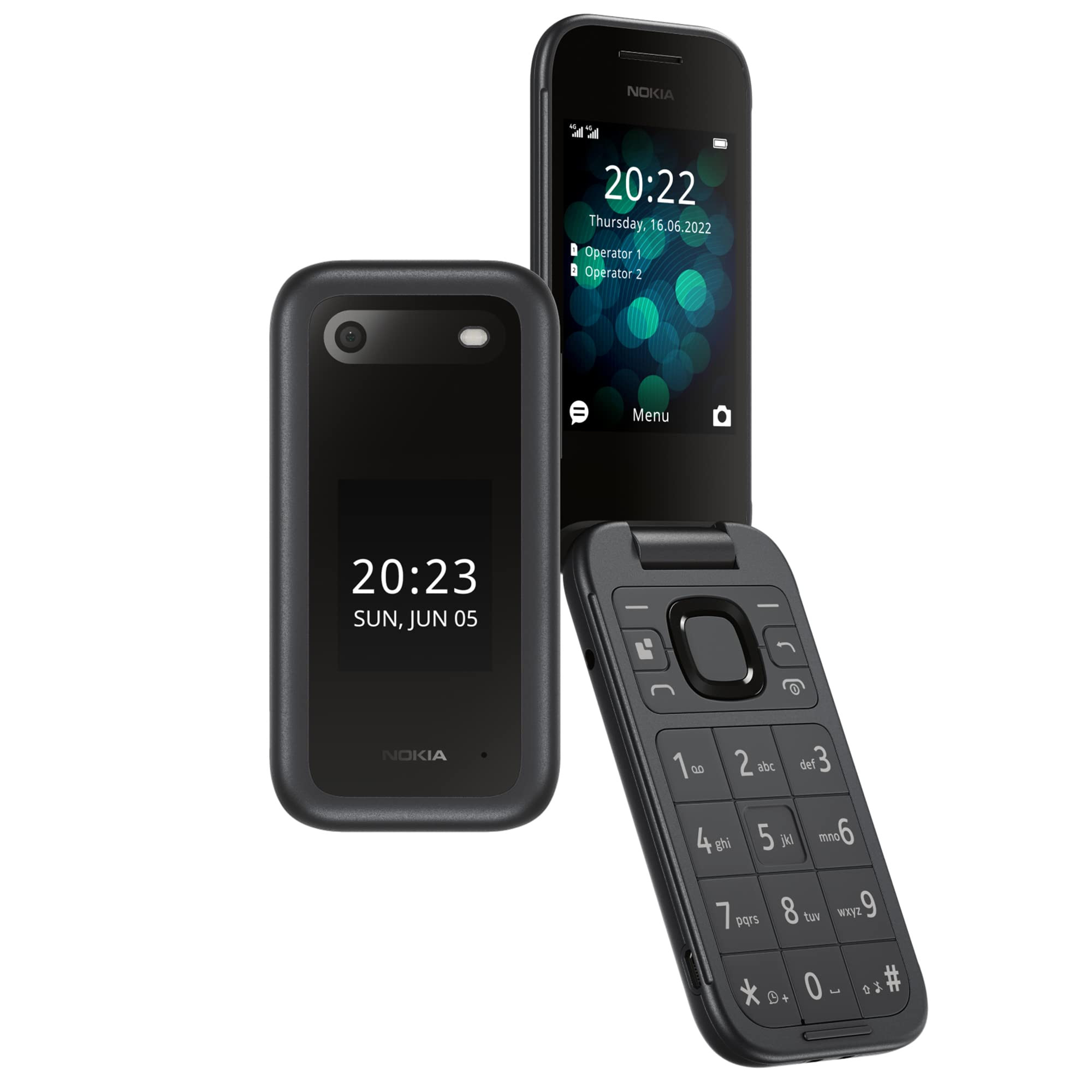 Nokia 2660 Flip 4G Volte keypad Phone with Dual SIM Dual Screen inbuilt MP3 Player  Wireless FM Radio  Black