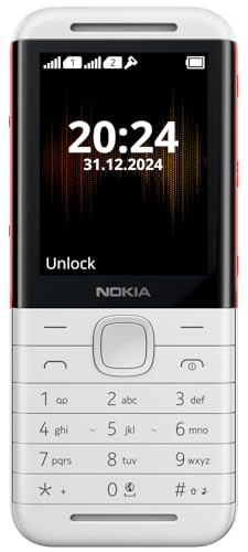 Nokia 5310 Dual SIM Keypad Phone with MP3 Player Wireless FM Radio and Rear Camera with Flash  1 Year Replacement Guarantee  WhiteRed
