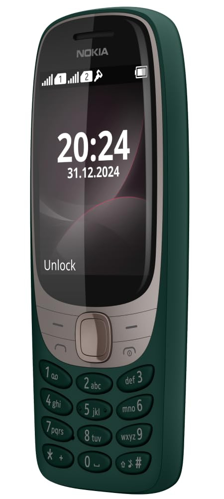 Nokia 6310 Dual SIM Keypad Phone with a 28 Screen Wireless FM Radio and Rear Camera with Flash  1 Year Replacement Guarantee  Green