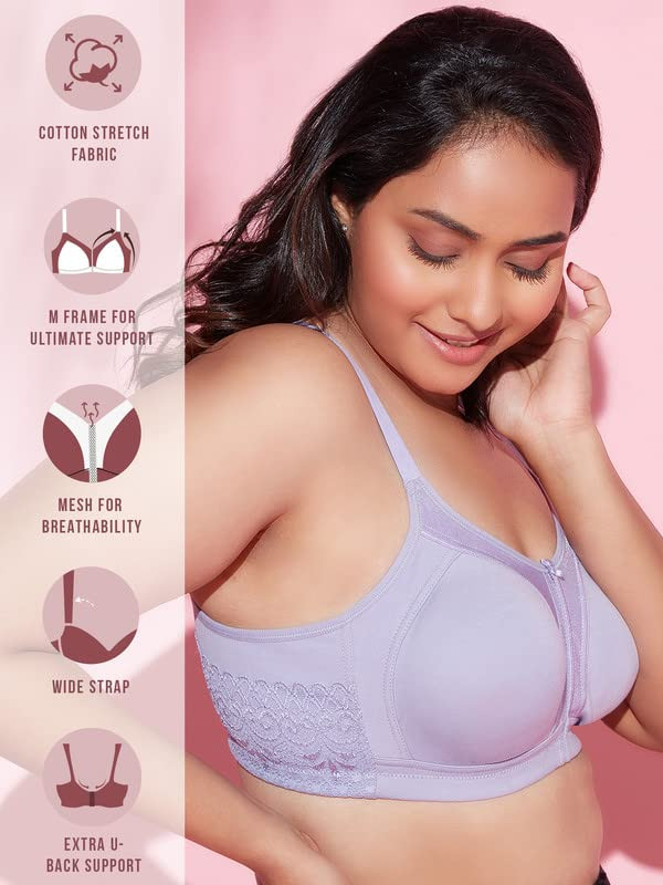 NYKD by Nykaa Women's Full Support M-Frame Heavy Bust Everyday Cotton Bra