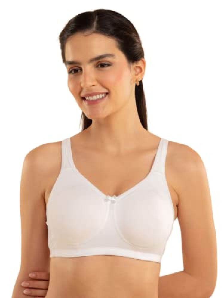 NYKD Encircled with Love Everyday Cotton Bra for Women Non Padded,  Wirefree, Full Coverage - Side Support Shaper - Bra, NYB169, WHITE, 36C,  1N,Size 36C