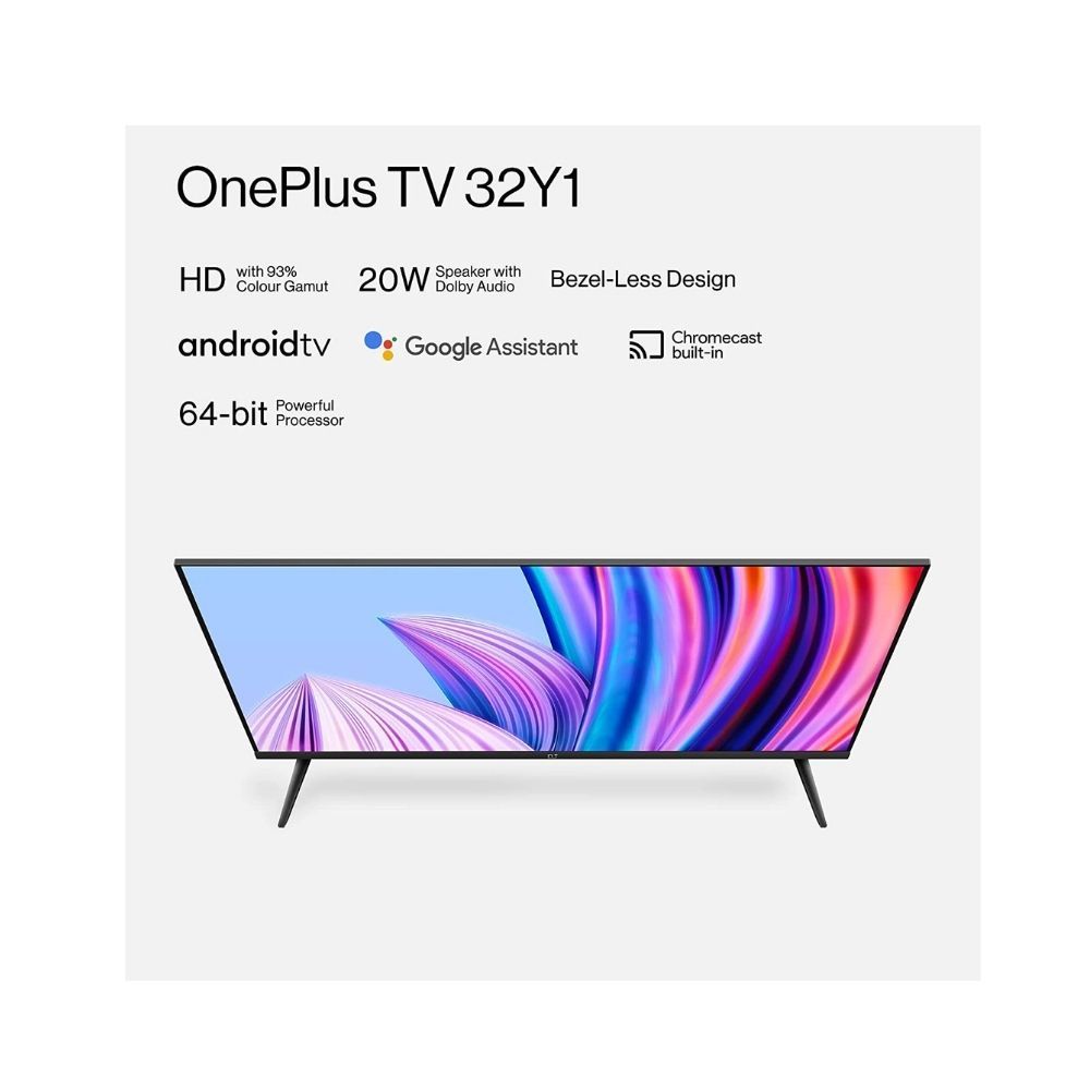 OnePlus Y Series 80 cm (32 inches) HD Ready LED Smart Android TV 32Y1 (Black) (2020 Model)