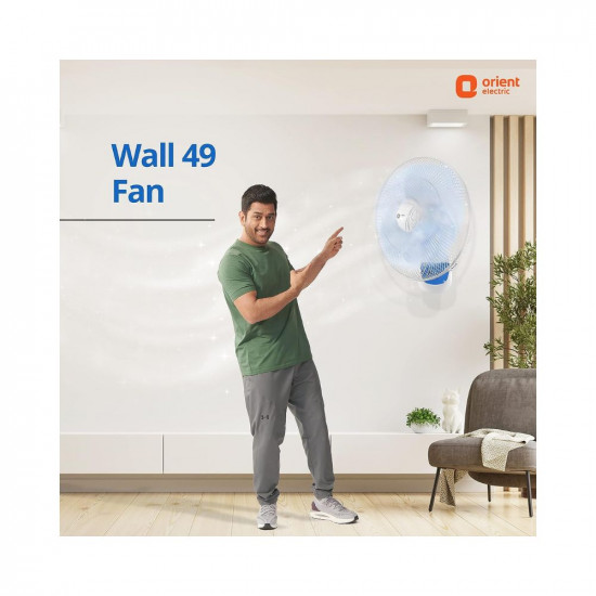 Orient Electric Wall-49 Wall-mounted fan | High-Performance Wall fan | Remote, Touch Control Panel | Automatic Speed Control | Warranty (2 Years) | (Crystal White, Pack Of 1)
