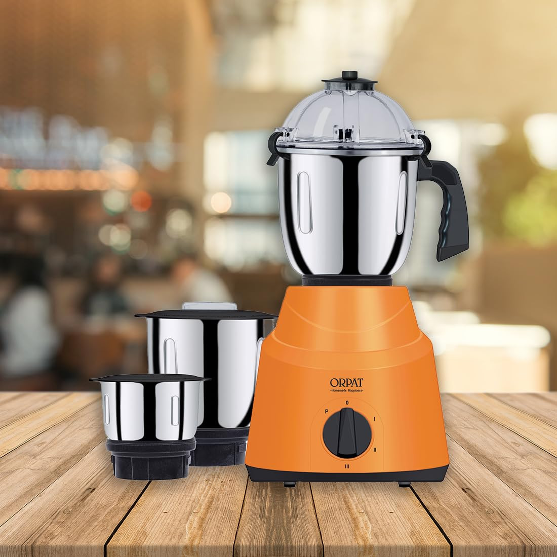 Orpat Kitchen Star Mixer Grinder 1200W Tangerine