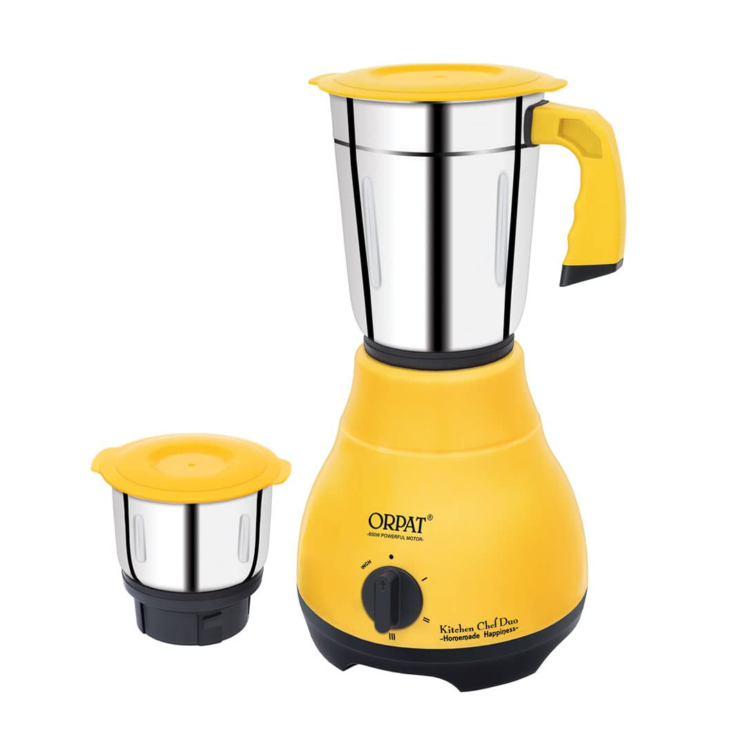 Orpat Mixer Grinder Kitchen Chef Duo 650W Majestic Yellow