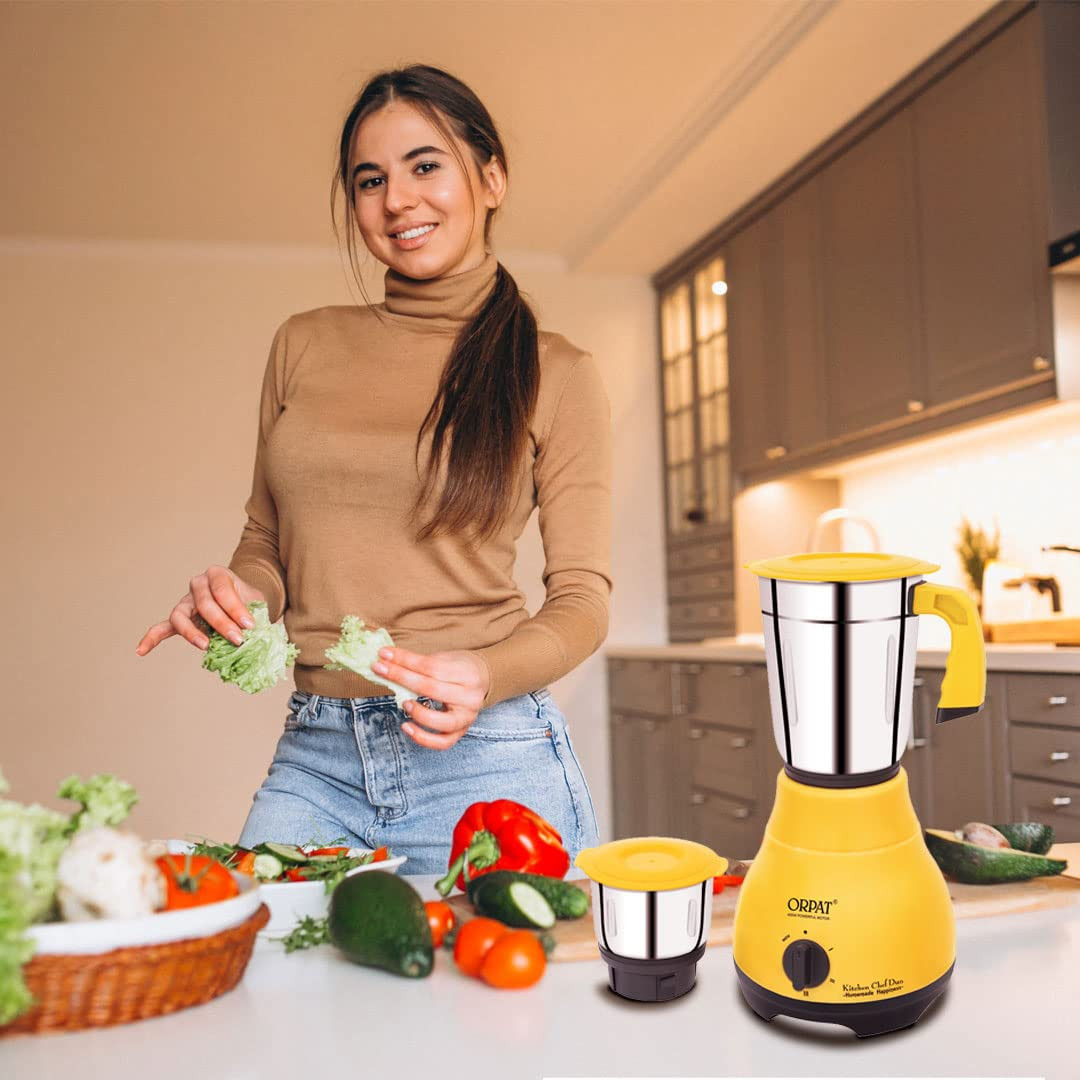 Orpat Mixer Grinder Kitchen Chef Duo 650W Majestic Yellow
