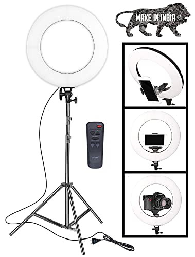 Amazon.com: BLACK SERIES 10” Selfie Ring Light W/Tripod, 360° Universal  Phone Holder Mount, 3 Colors & 10 Brightness Levels, Remote, iPhone &  Android, Makeup Video Live Streaming Tiktok Zoom Instagram Snapchat :