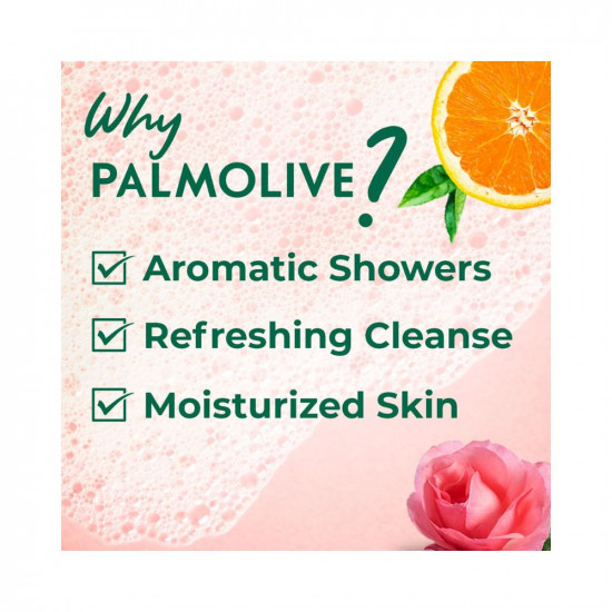 Palmolive Rose, Orange Essential Oil & Ginseng Aroma Sensual Body Wash | Soothing & Brightening | Glowing & Youthful skin | No paraben & silicones, pH balanced, Body Wash 750ml