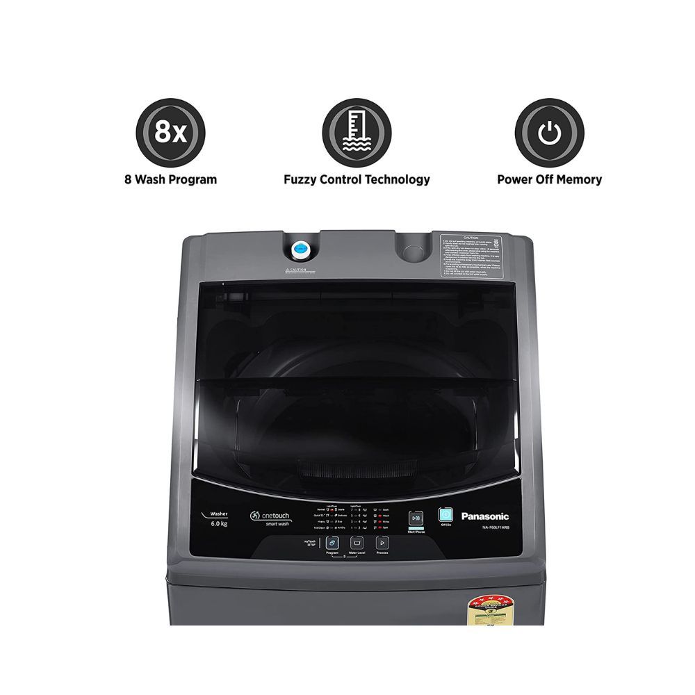 Panasonic 6 Kg 5 Star Fully-Automatic Top Loading Washing Machine ( NA-F60LF1HRB, Grey
