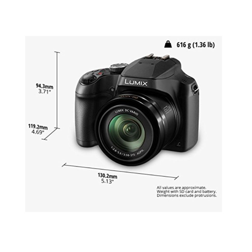 Panasonic Lumix FZ80 4K Digital Camera, 18.1 Megapixel Video Camera