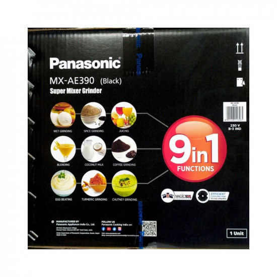 Panasonic MX-AE390 Black Monster Super Mixer Grinder 750W With 3 Jar