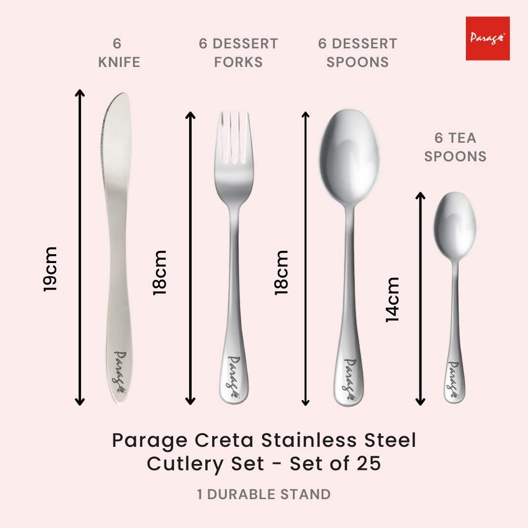 Parage Creta Stainless Steel Cutlery Set- Set of 25